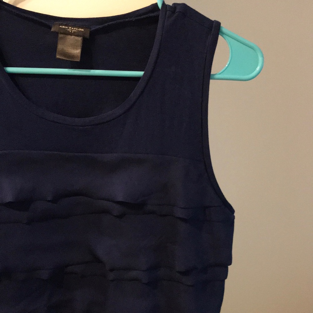 Ann Taylor Navy Blue Layered Tank